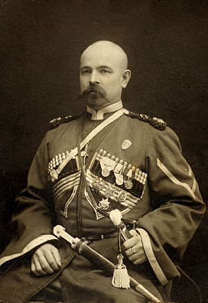 Fedot Alekseevich Kalaushin — uryadnik of the Life-Guard 2nd Kuban Sotnia of the Convoy, full-dress portrait with decorations
