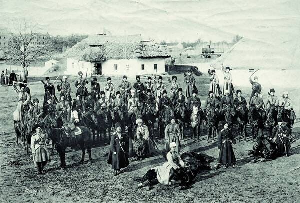 Cossacks of the 1st Ekaterinodar Regiment mounted, before 1914