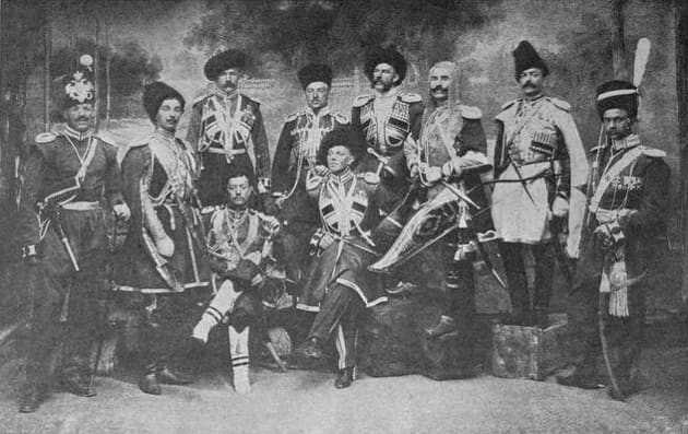 Офицеры Конвоя в исторических формах на 100-летии Конвоя, май 1911