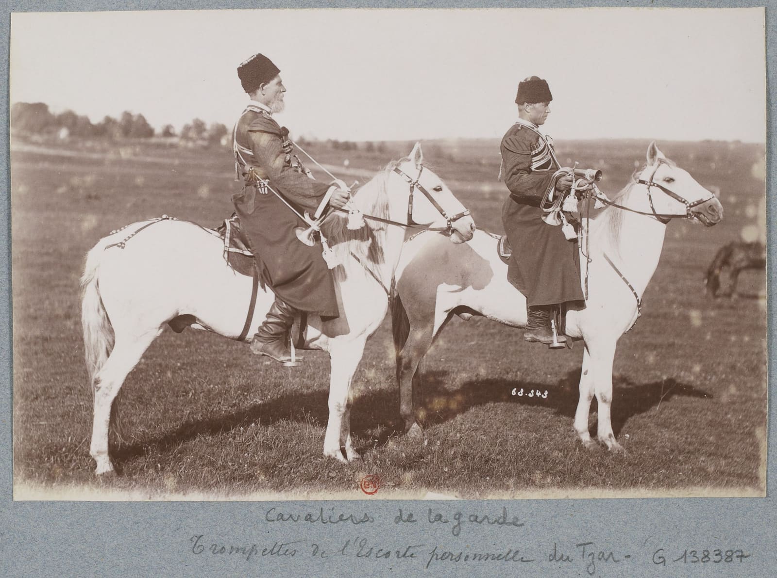 Trumpeters of His Imperial Majesty's Own Convoy on horseback, 1892