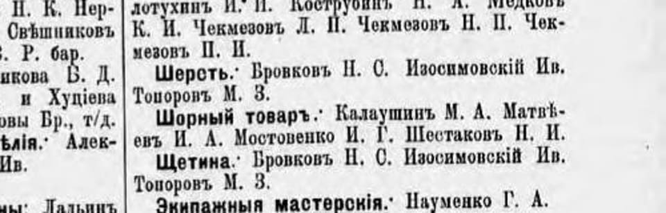 «Вся Россия» 1912: ст. Лабинская, «Шорный товаръ. Калаушинъ М.А.»