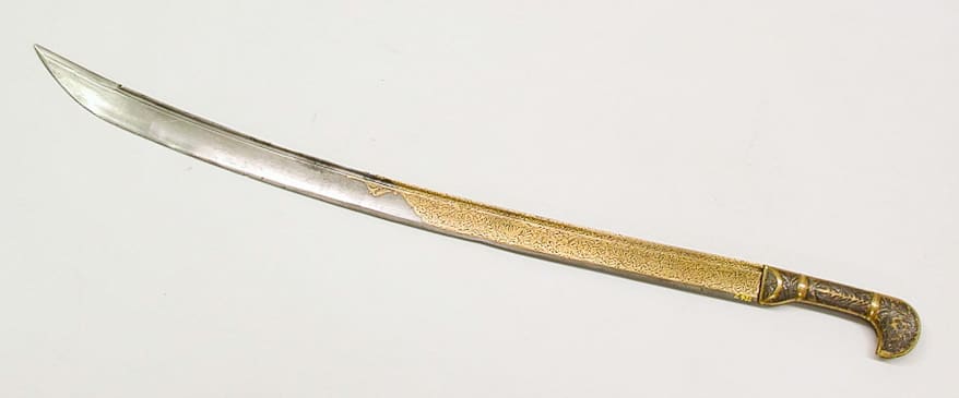Caucasian shashka, 19th century, with Damascus-steel blade (Liberec) — for illustration